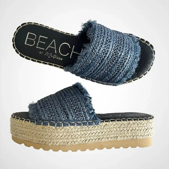 Matisse Shoes New Beach By Matisse Seashell Mules Raffia Straw - Main Image